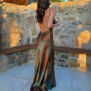 Vestido de Festa Longo Feminino de Cetim Elegante