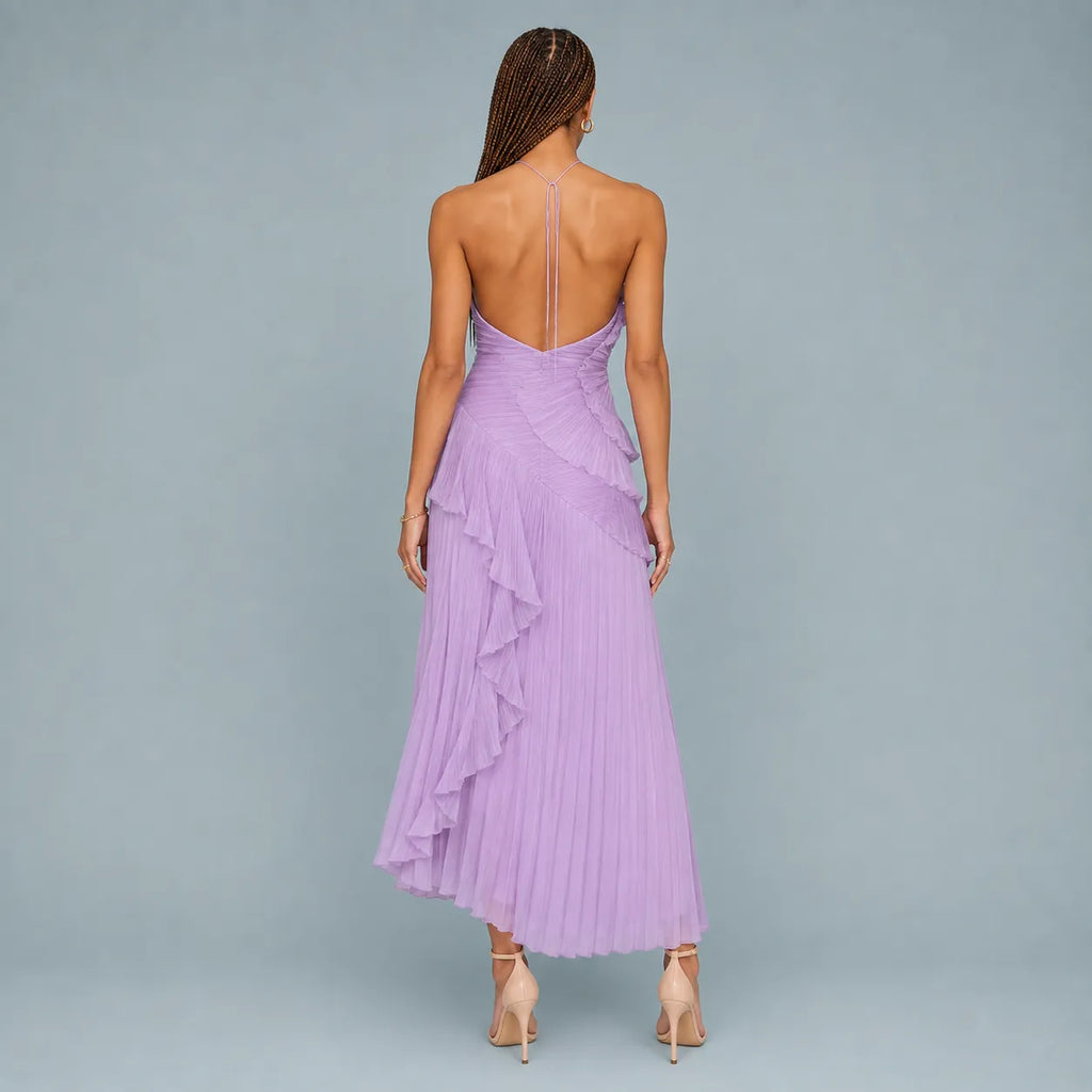 Vestido Feminino Longo Assimétrico Babados – Aurélie