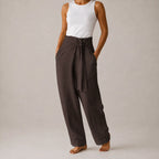 Calça Pantalona Feminina Linho com Cintura Alta – Anaïs