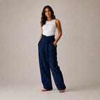 Calça Pantalona Feminina Linho com Cintura Alta – Anaïs