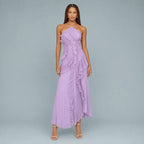Vestido Feminino Longo Assimétrico Babados – Aurélie