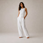 Calça Pantalona Feminina Linho com Cintura Alta – Anaïs