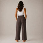 Calça Pantalona Feminina Linho com Cintura Alta – Anaïs