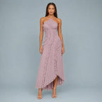 Vestido Feminino Longo Assimétrico Babados – Aurélie