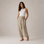 Calça Pantalona Feminina Linho com Cintura Alta – Anaïs