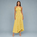 Vestido Feminino Longo Assimétrico Babados – Aurélie
