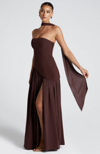 Vestido Feminino Longo Sem Alças Crepe – Mya
