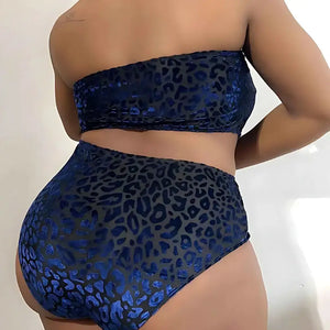 Biquíni Plus Size Cintura Alta Confortável Estampa Leopardo