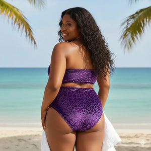 Biquíni Plus Size Cintura Alta Confortável Estampa Leopardo