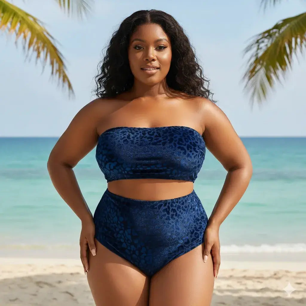 Biquíni Plus Size Cintura Alta Confortável Estampa Leopardo