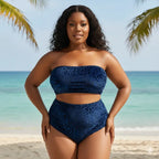 Biquíni Plus Size Cintura Alta Confortável Estampa Leopardo