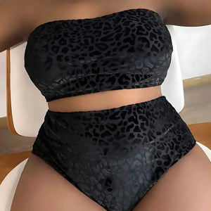Biquíni Plus Size Cintura Alta Confortável Estampa Leopardo