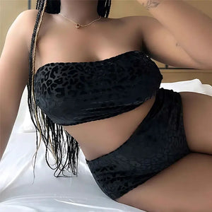 Biquíni Plus Size Cintura Alta Confortável Estampa Leopardo