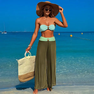 Biquíni Tomara que Caia com Calça de Praia