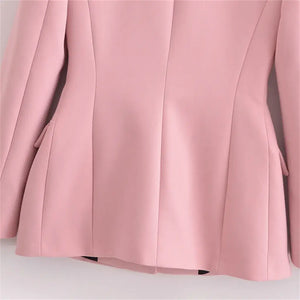 Blazer Alfaiataria Acinturado Rosa