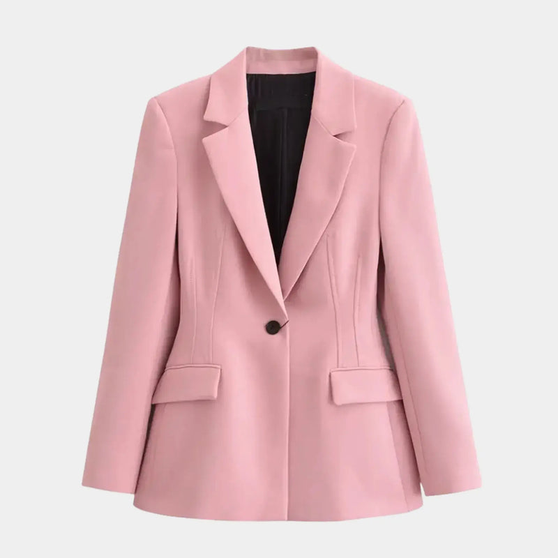 Blazer Feminino Acinturado de Alfaiataria Rosa – Bellagio