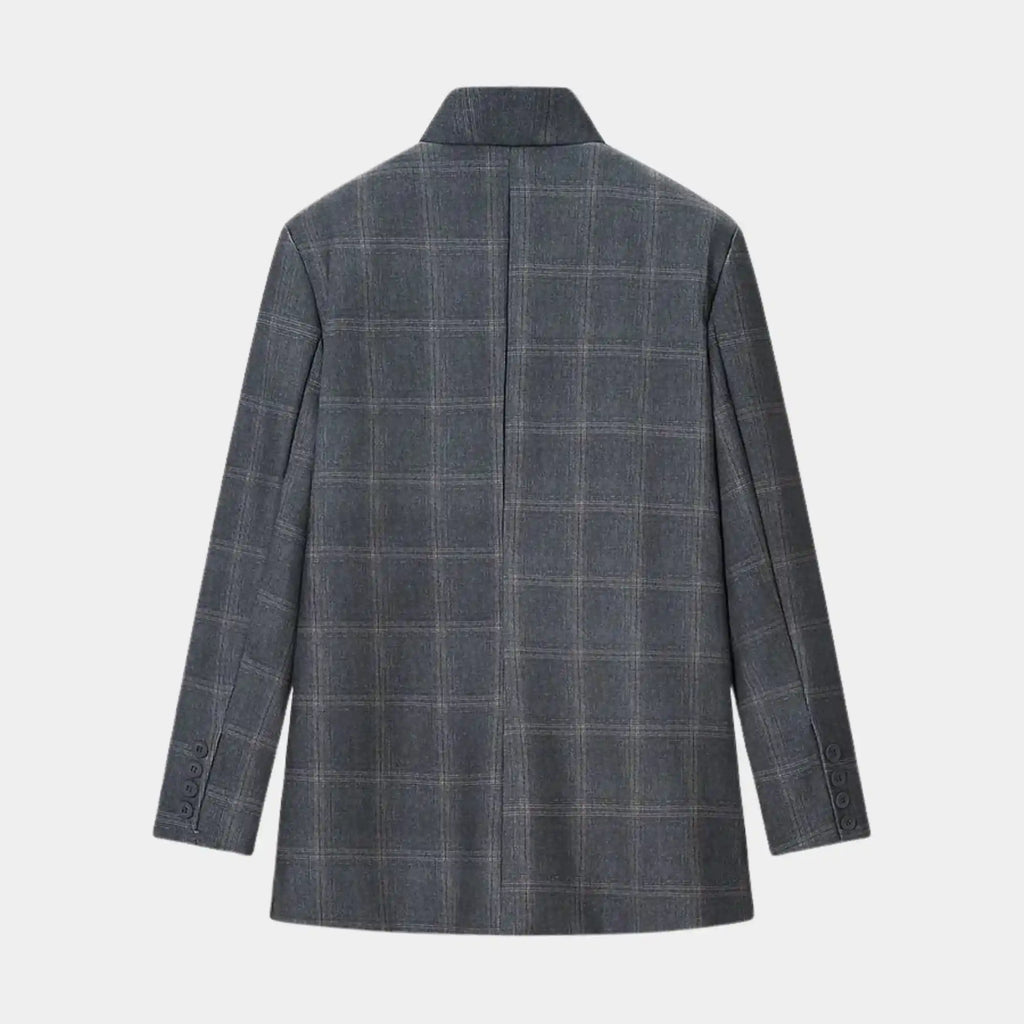 Blazer social feminino xadrez ideal para looks elegantes e executivos