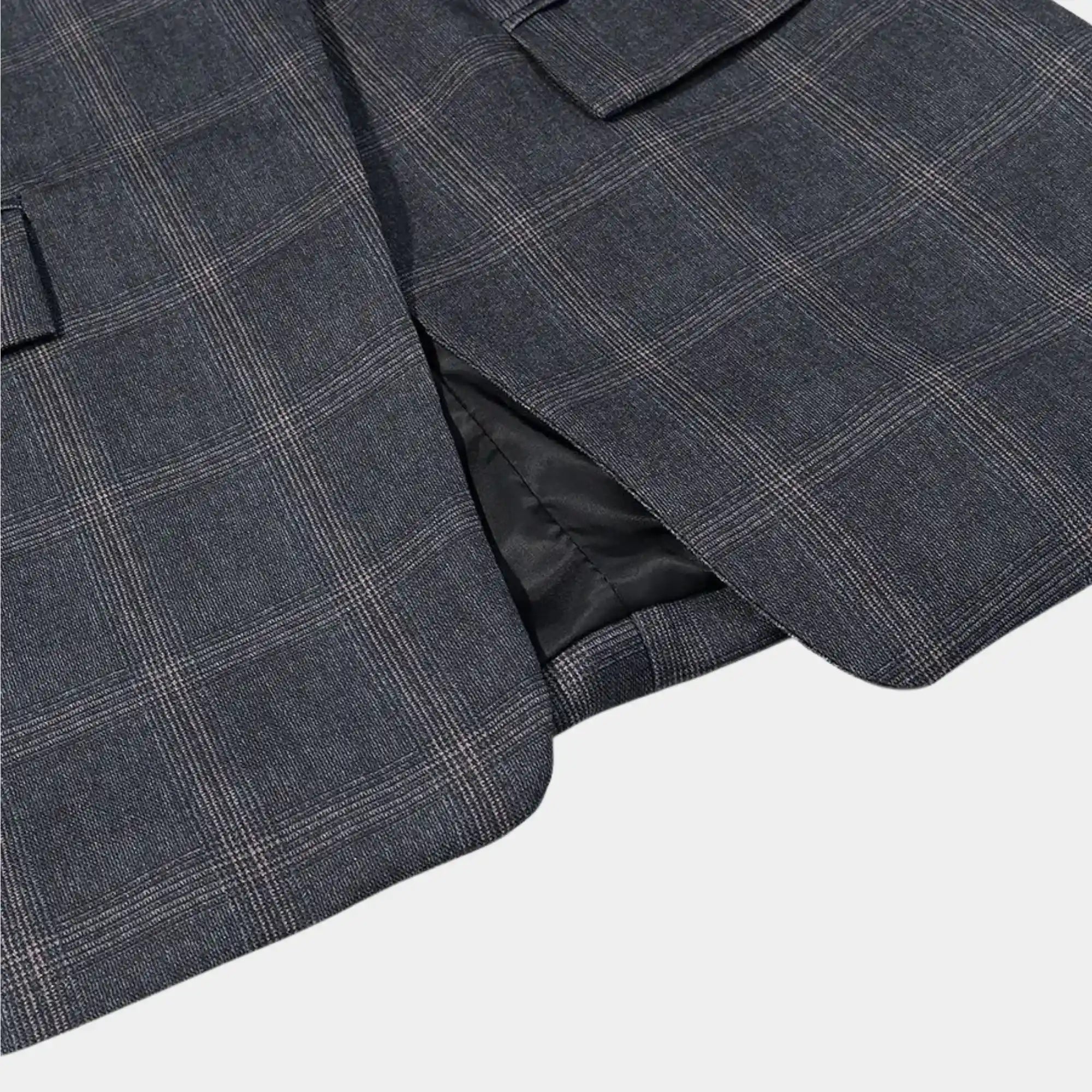 Look clean luxury feminino com blazer alfaiataria xadrez premium