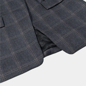 Look clean luxury feminino com blazer alfaiataria xadrez premium