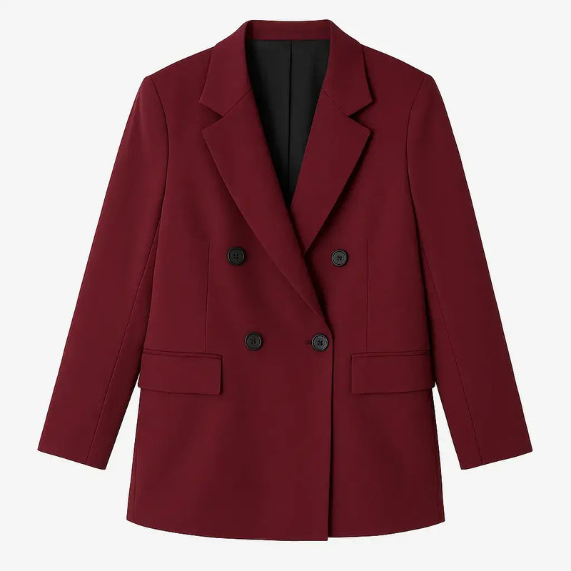 Blazer Feminino Alongado Alfaiataria Vinho