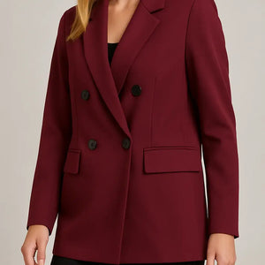 Blazer Feminino Alongado Alfaiataria Vinho