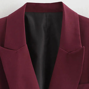 Blazer Feminino Alongado Alfaiataria Vinho