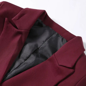 Blazer Feminino Alongado Alfaiataria Vinho