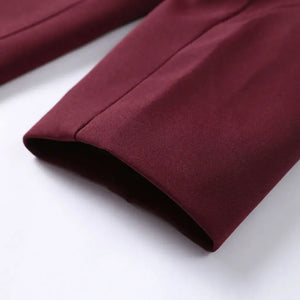 Blazer Feminino Alongado Alfaiataria Vinho