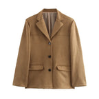 Blazer Feminino Alongado Camurça