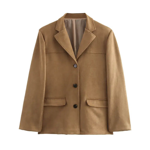 Blazer Feminino Alongado Camurça