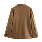 Blazer Feminino Alongado Camurça