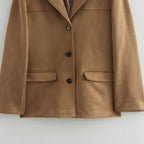 Blazer Feminino Alongado Camurça