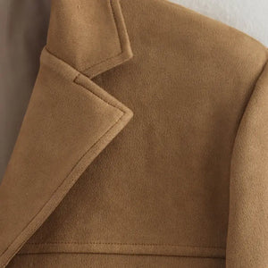 Blazer Feminino Alongado Camurça