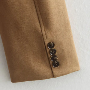Blazer Feminino Alongado Camurça