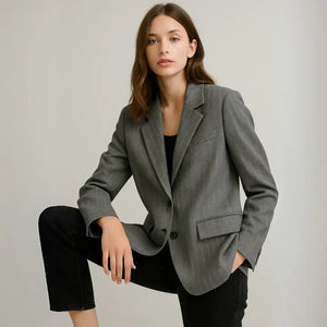 Blazer Feminino Alongado Cinza Soraya