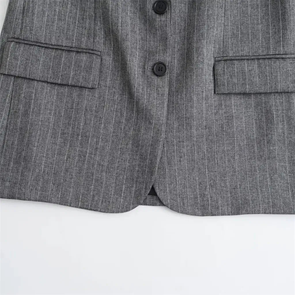 Blazer Feminino Alongado Cinza Soraya