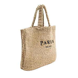 Bolsa de Palha de Praia Feminina Grande Modelo Paris