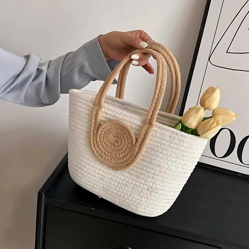Bolsa de Praia de Palha Modelo Lolla