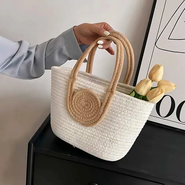 Bolsa de Praia de Palha Modelo Lolla