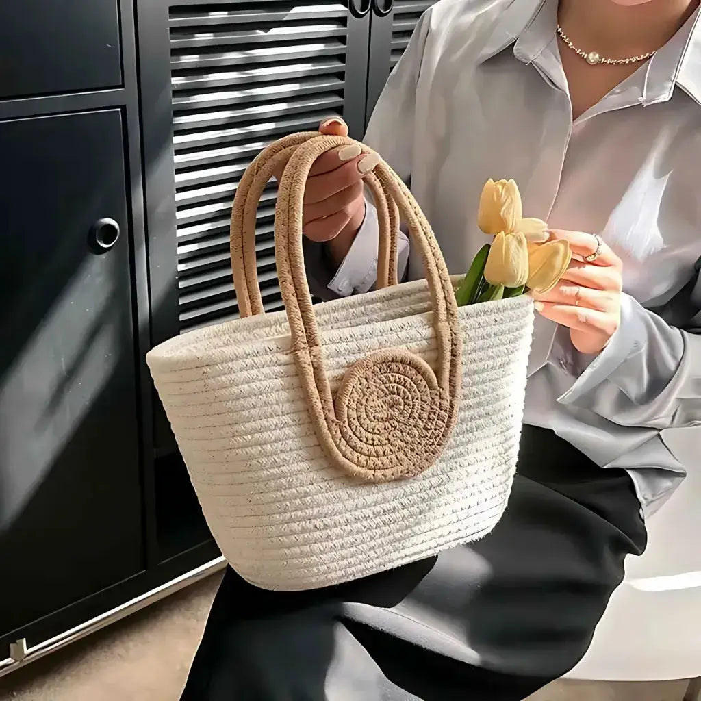 Bolsa de Praia de Palha Modelo Lolla