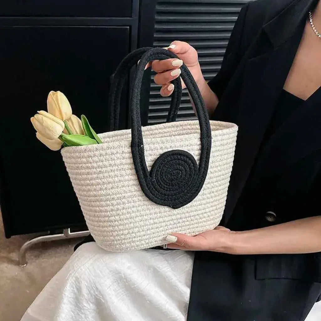Bolsa de Praia de Palha Modelo Lolla