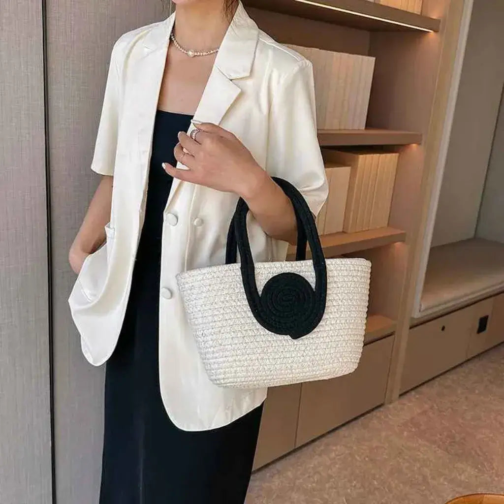 Bolsa de Praia de Palha Modelo Lolla