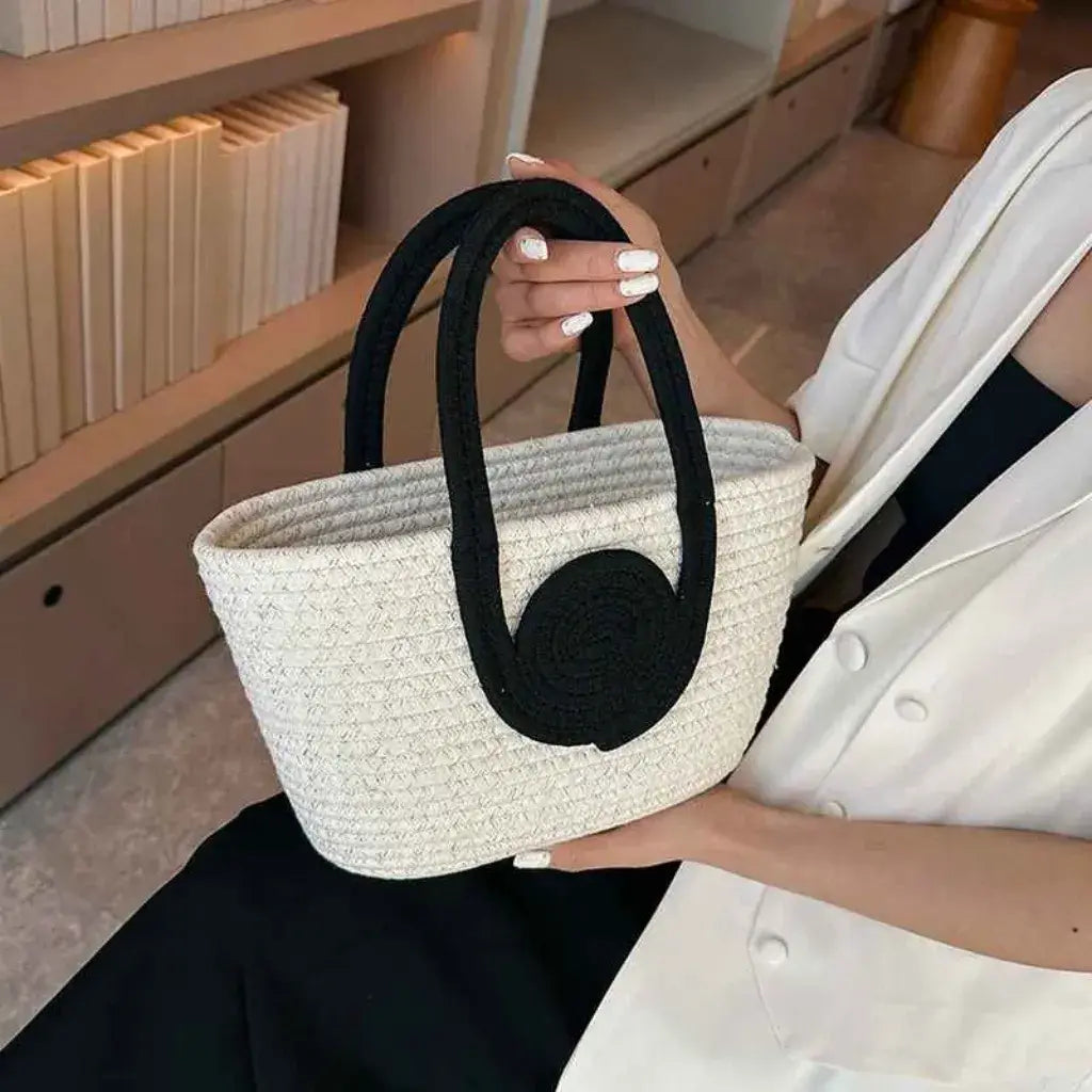 Bolsa de Praia de Palha Modelo Lolla
