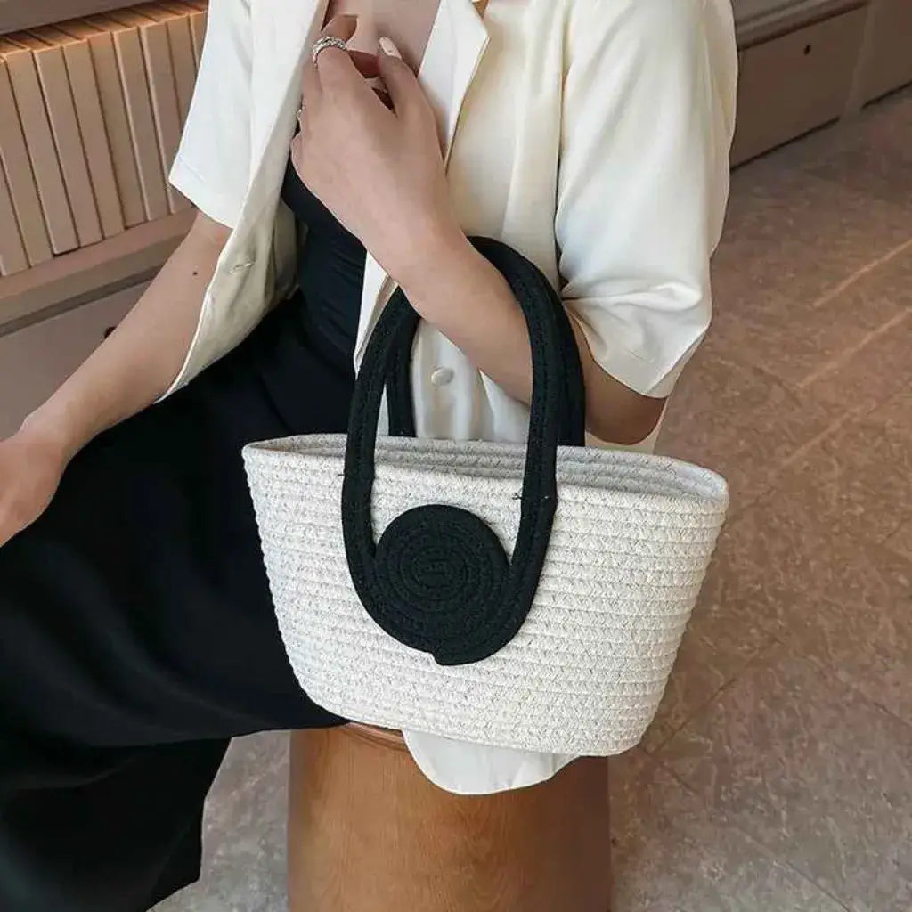 Bolsa de Praia de Palha Modelo Lolla