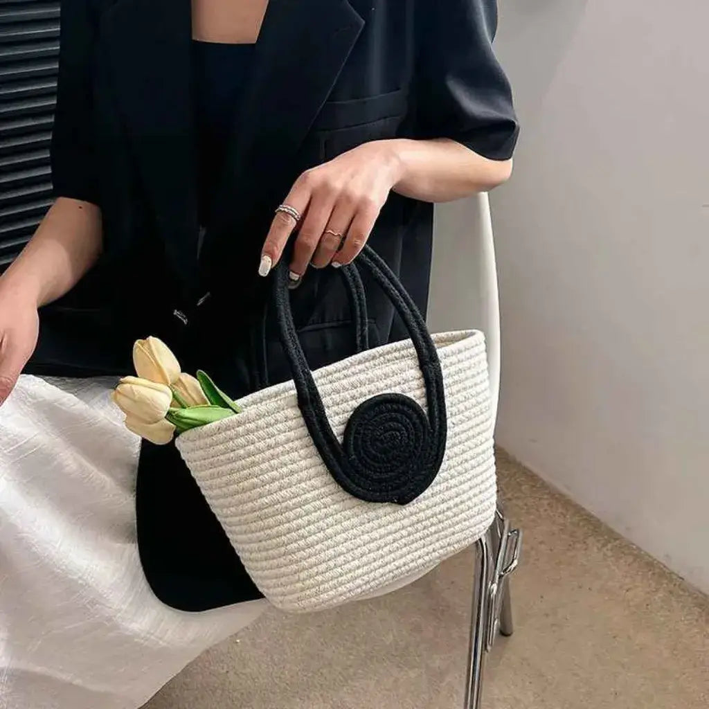 Bolsa de Praia de Palha Modelo Lolla