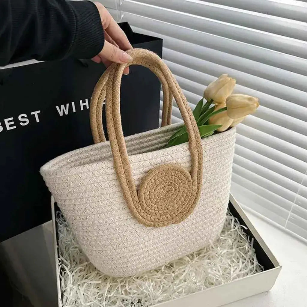 Bolsa de Praia de Palha Modelo Lolla