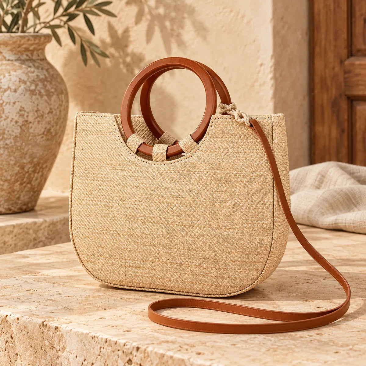 Bolsa Tote Feminina em Palha - Lourmarin