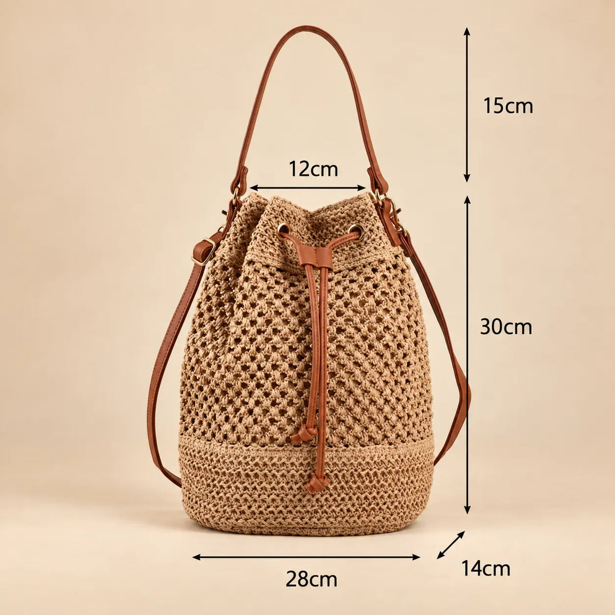 Bolsa Transversal Feminina em Palha - Menton