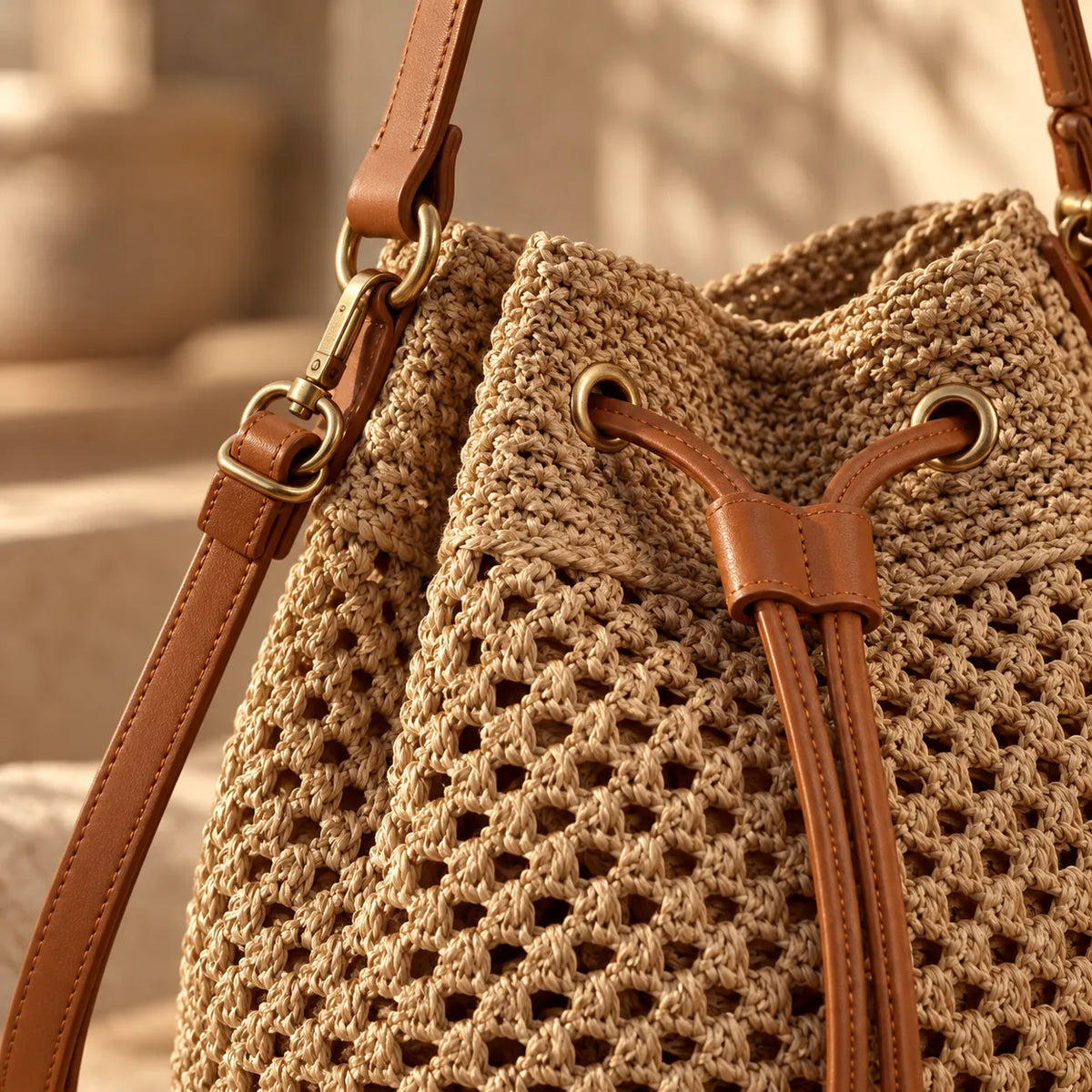Bolsa Transversal Feminina em Palha - Menton