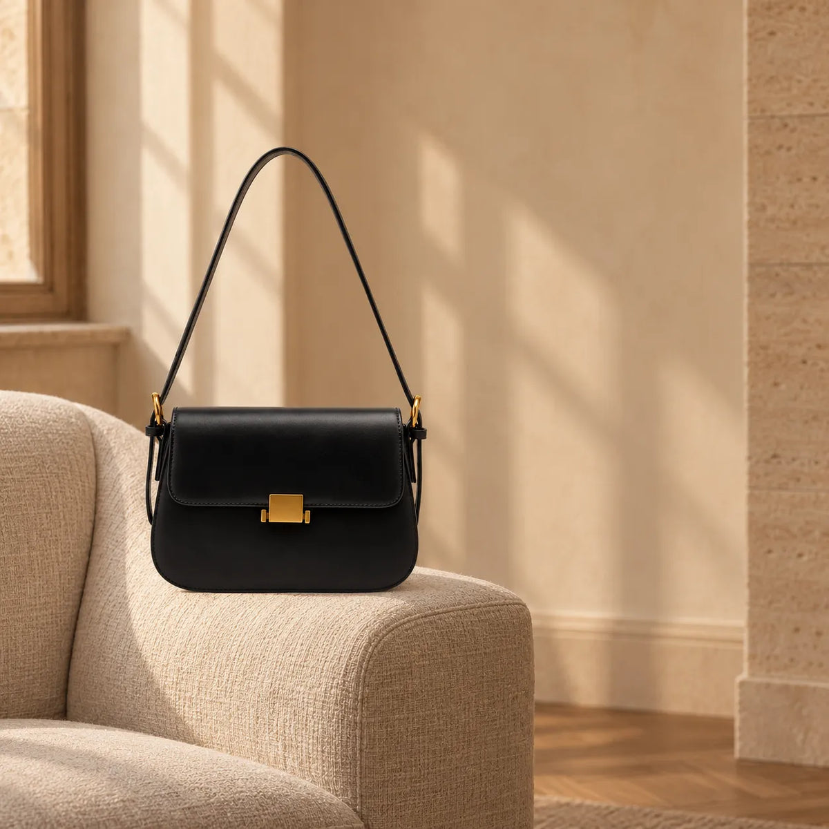 Bolsa de Ombro Feminina em Couro Legítimo - Beaune